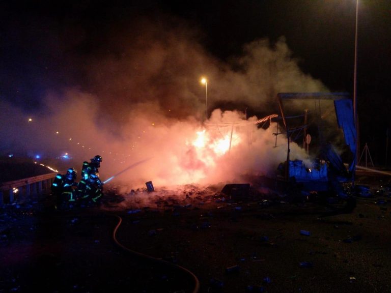 incendio de un camión